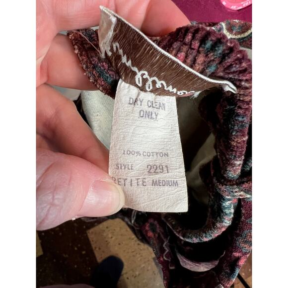 skirt velour paisley  Aline maroon wine pink - Picture 9 of 9